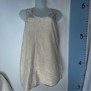 Worthington Gold Shimmery Groovy Textured Sleeveless Blouse‎ Medium